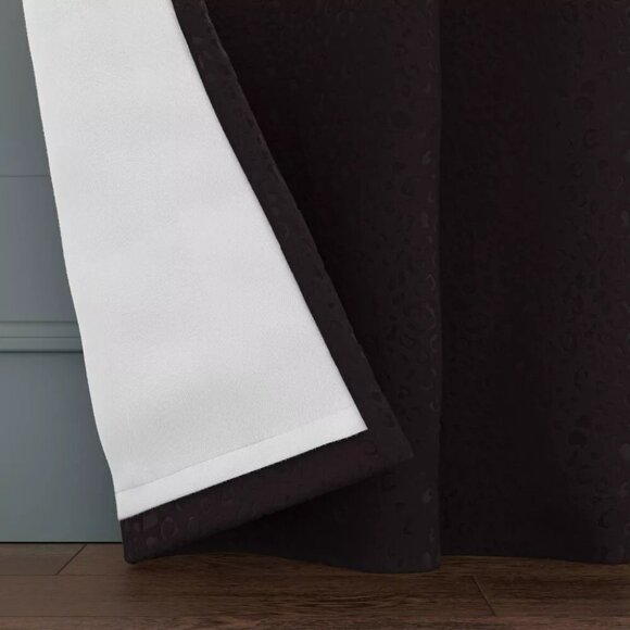 Threshold Velvet Embossed Blackout Single Black Curtain Panel 50" x 63" NWOT - Picture 3 of 7